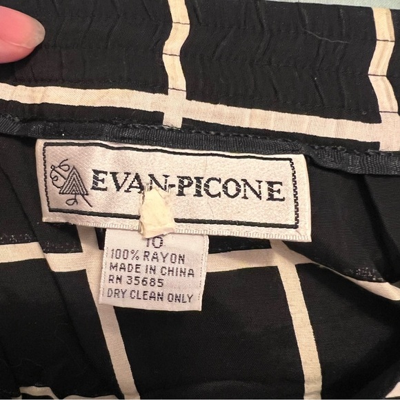 Vintage Evan Picone A-Line Skirt Black Window Pane Plaid 10 - Picture 10 of 10